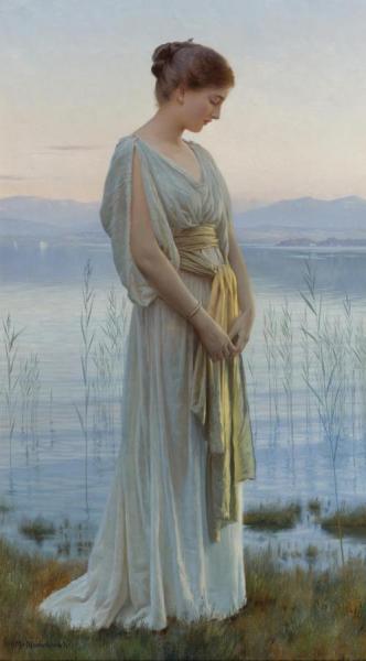 Evening By The Lake by Max Nonnenbruch Oil Painting Reproductions