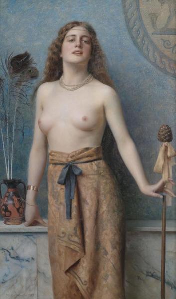 Junge Bacchantin, 1899 by Max Nonnenbruch Oil Painting Reproductions