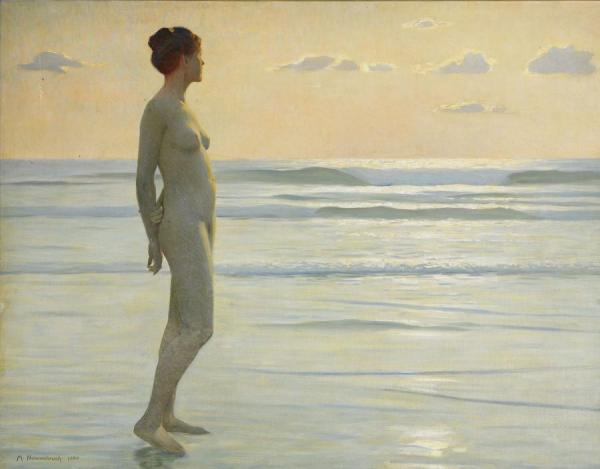 Max Nonnenbruch Junge Frau Am Strand, 1920