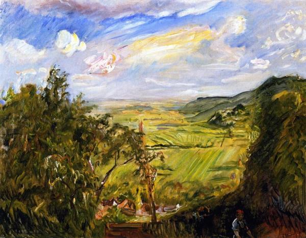 Cherry Harvest, View From Heukastel Toward The South by Max Slevogt