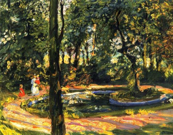 Children By The Pond - The Garden In Godramstein by Max Slevogt