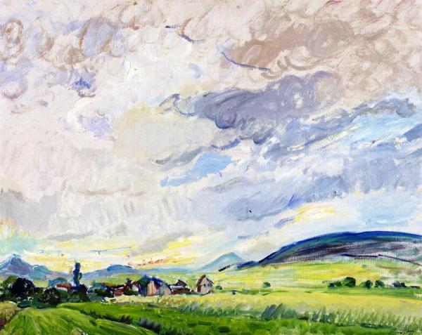 Landscape At Godramstein - Clouds Passing by Max Slevogt