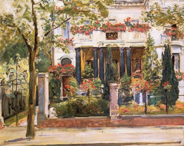 The Front Garden Of The Steinbertschen Villa In Berlin by Max Slevogt Oil Painting Reproductions