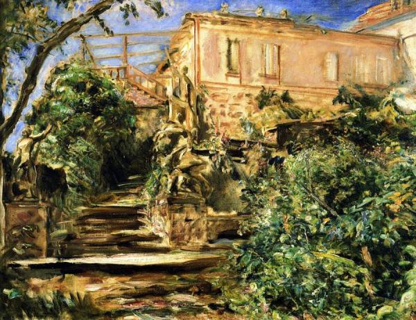 The Garden At Neukastel With The Library by Max Slevogt