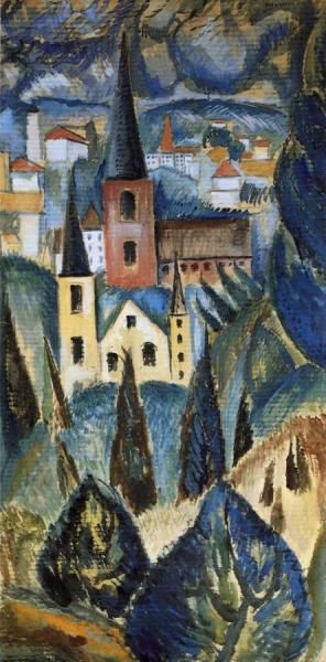 Landscape With Church Spires And Trees by Max Weber Oil Painting Reproductions