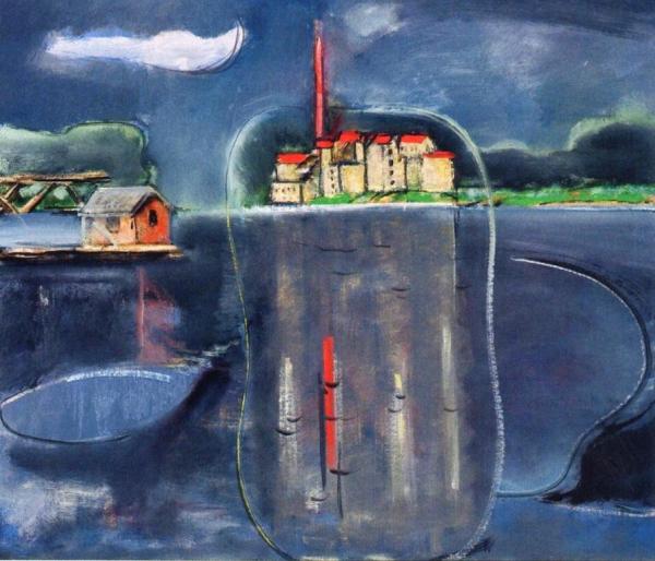 The Power Houses, Sea Cliff by Max Weber
