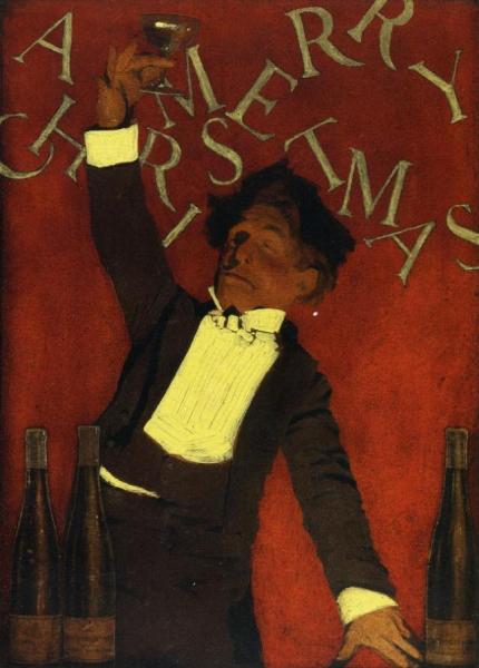 A Christmas Toast by Maxfield Parrish
