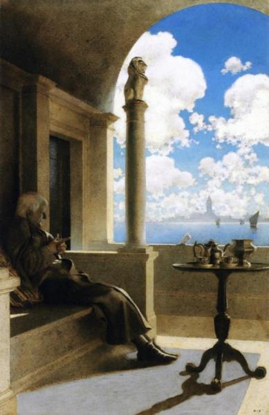 Cardinal Archbishop Sat On His Shaded Balcony by Maxfield Parrish