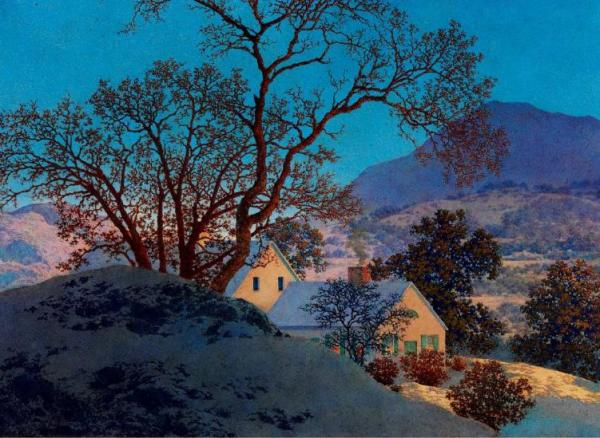 Early Morning, First Snow by Maxfield Parrish