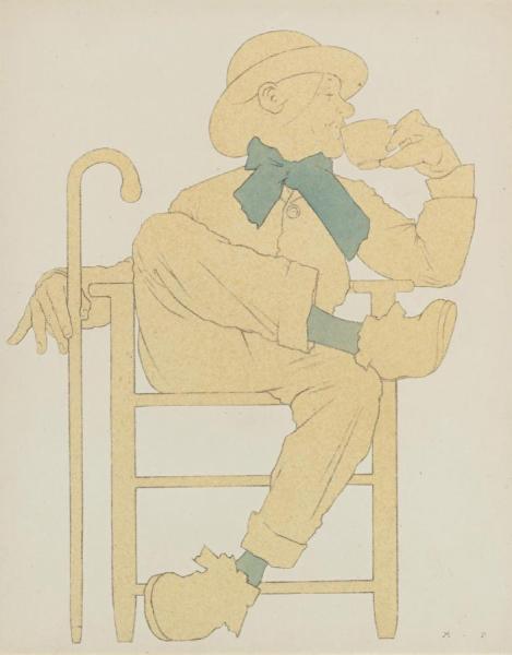 Seated Man Having A Cup Of Tea by Maxfield Parrish Oil Painting Reproductions