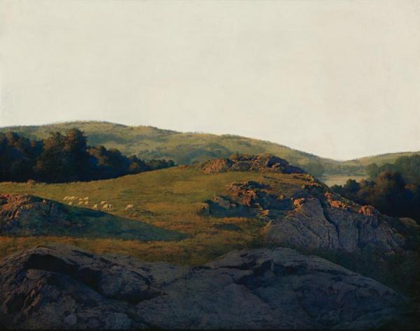 Sheep Pasture by Maxfield Parrish
