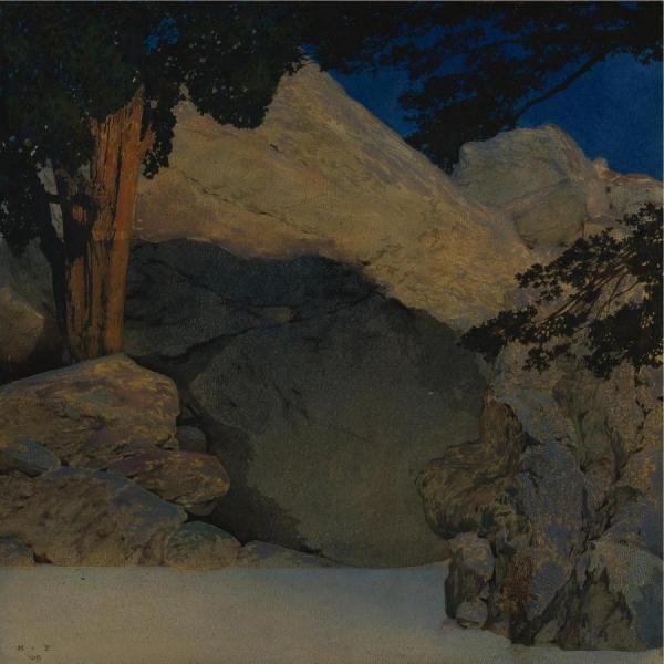 Study For Scenery For The Tempest by Maxfield Parrish