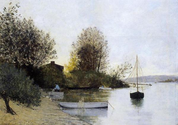 Fishermen On The Banks Of The Loire by Maxime Maufra