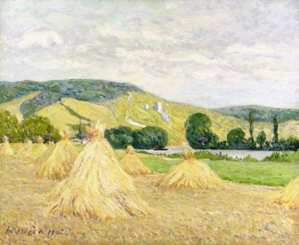 Haystacks, Dairy Farm Near Andelys by Maxime Maufra