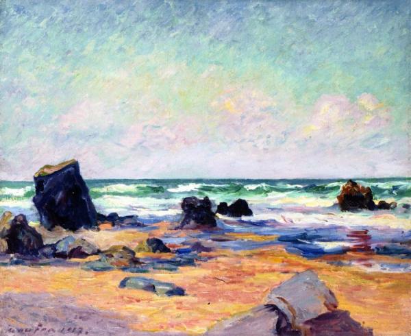 Low Tode At The Beach Of Port Blanc by Maxime Maufra Oil Painting Reproductions