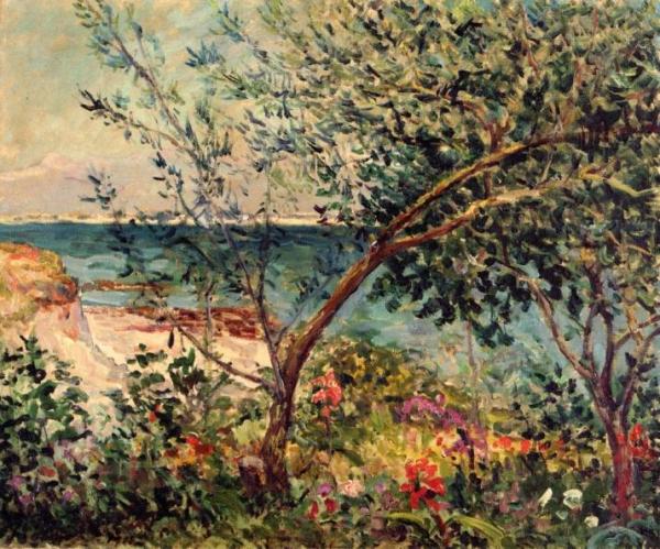 Monsieur Maufra's Garden By The Sea by Maxime Maufra