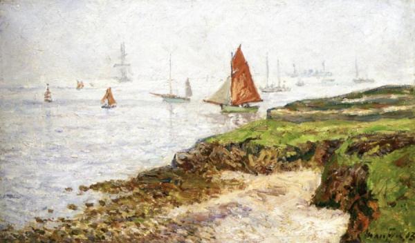 The Bay Of Quiberon, Foggy Morning, The Squadron by Maxime Maufra