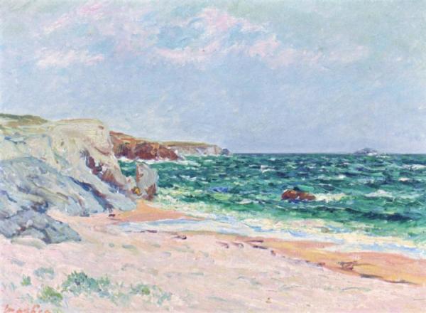 The Beach At Port Blanc, Presqu'ile De Guiberon by Maxime Maufra