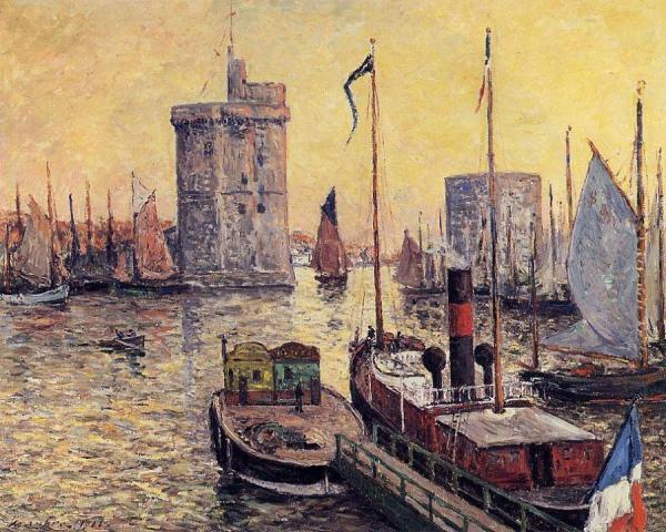 The Port Of La Rochelle At Twilight by Maxime Maufra