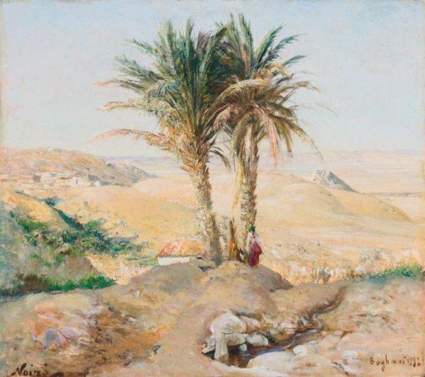 Palm Trees Near Boghari (palmiers à Boghari) by Maxime Noiré Oil Painting Reproductions