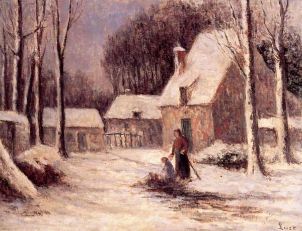 A Farm In The Snow by Maximilien Luce