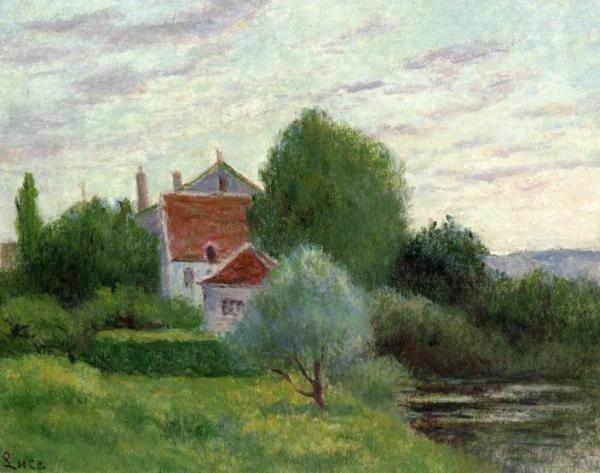 Auvers-sur-oise, Landscape by Maximilien Luce