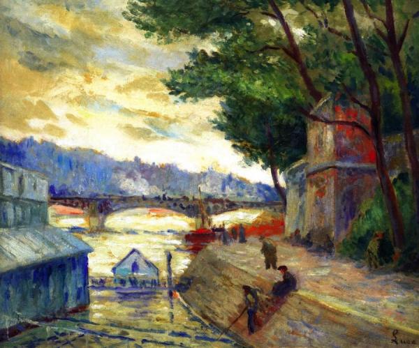 Banks Of The Seine At Paris by Maximilien Luce