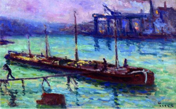 Barge On The Seine by Maximilien Luce
