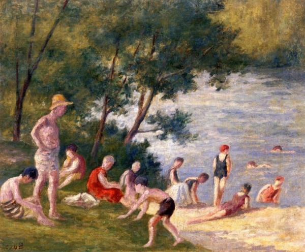 Bathing At Méricourt by Maximilien Luce