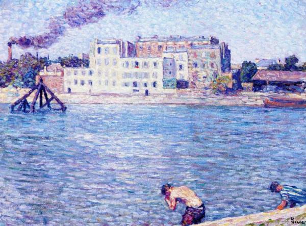 Bathing On The Banks Of The Marne by Maximilien Luce