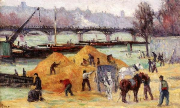 Building Site On The Banks Of The Seine by Maximilien Luce Oil Painting Reproductions