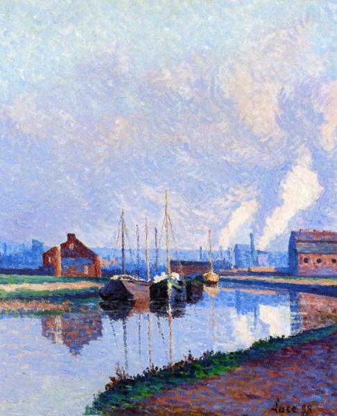 Charleroi, Barges On The Sambre by Maximilien Luce