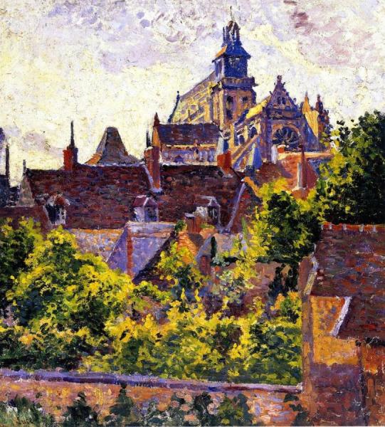 Church In Gisors (study) by Maximilien Luce Oil Painting Reproductions