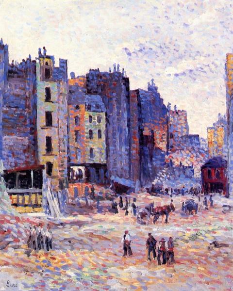 Construction Of Rue Reaumur by Maximilien Luce