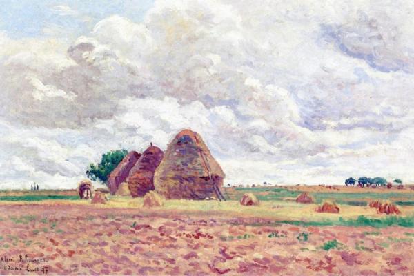Eragny, Haystacks by Maximilien Luce