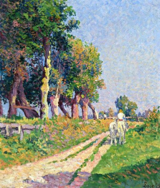 Eragny, Horse On A Sunny Path by Maximilien Luce
