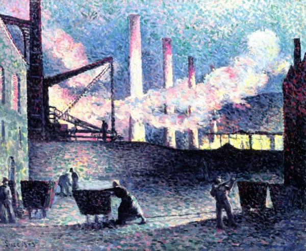 Factory Furnaces At Charraud by Maximilien Luce