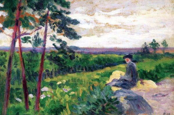 Figure In A Landscape Of Ile De France by Maximilien Luce
