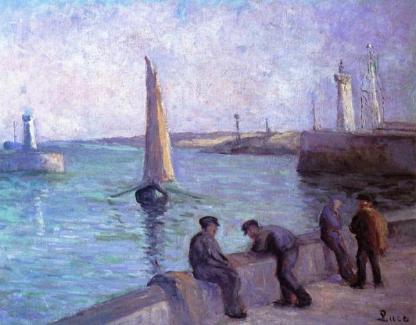 Fishermen In The Port by Maximilien Luce