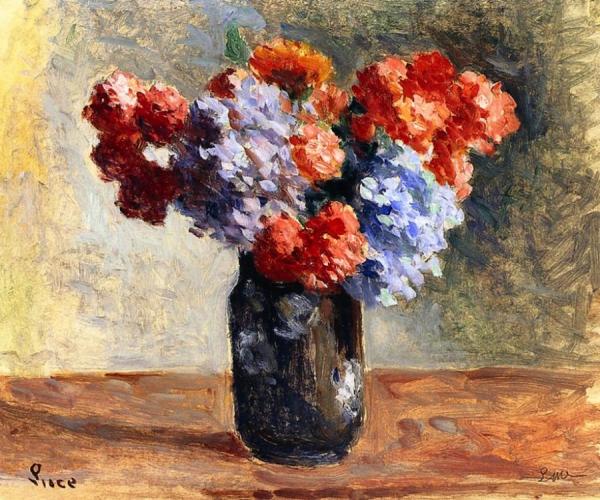 Flowers In A Vase by Maximilien Luce