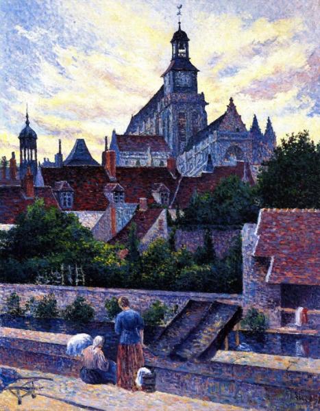 Gisors Cathedral, View From The Fossé Aux Tanneurs by Maximilien Luce