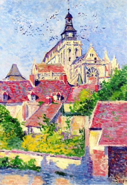 Gisors Cathedral, View From The Fossé Aux Tanneurs by Maximilien Luce