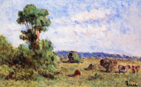 Haymaking At Ile De France by Maximilien Luce