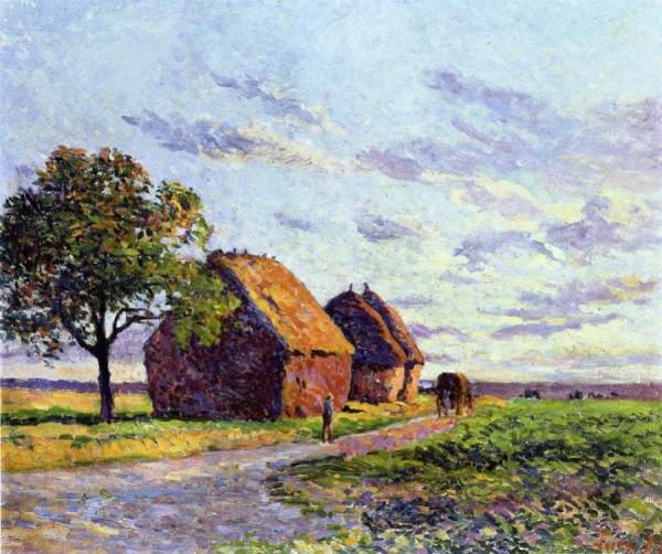 Haystacks, Plaine D'essoyes by Maximilien Luce