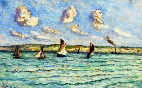 Honfleur, Sailboats And Tugboats by Maximilien Luce