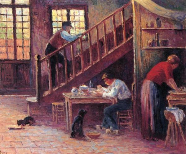 Interior Scene by Maximilien Luce