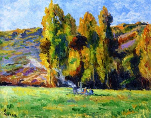 Landscape At Bessy Sur Cure by Maximilien Luce