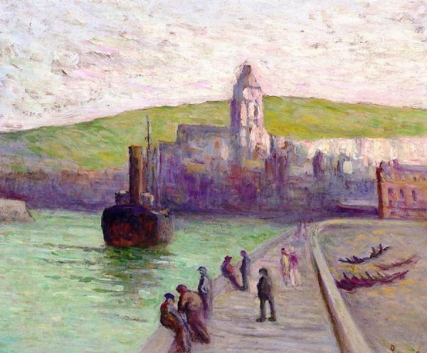 Le Treport, The Jetty by Maximilien Luce