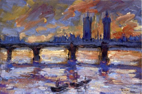 London, The Thames, Evening by Maximilien Luce