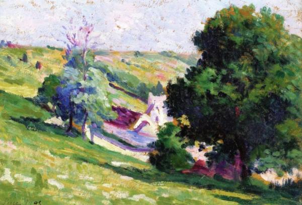 Moulineaux, Le Bouque De L'arbres à L'entrée Du Village by Maximilien Luce